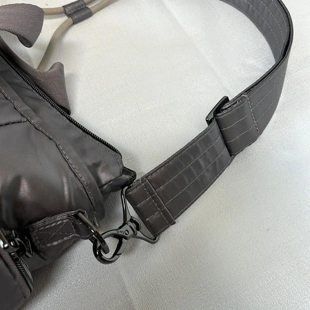 Lug Metallic Gray Quilted Duffel diaper bag